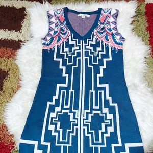 Miami Aztec Print Sweater Dress